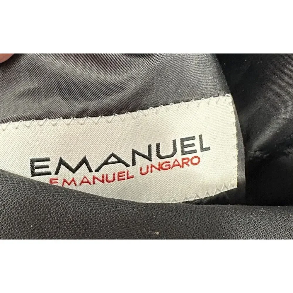 Emanuel Ungaro Mens Black 3 Button Suit Jacket Wool Size‎ 37 R - Picture 3 of 10